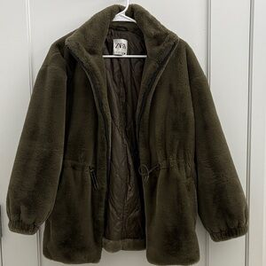 Zara Dark Brown Plush Jacket